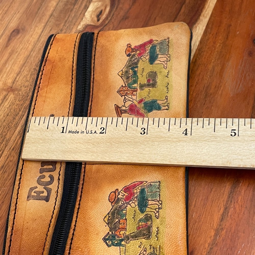 🌻Handmade 'Ecuador' Leather Pencil Case/Coin Purse/Makeup Bag - Picture 7 of 7